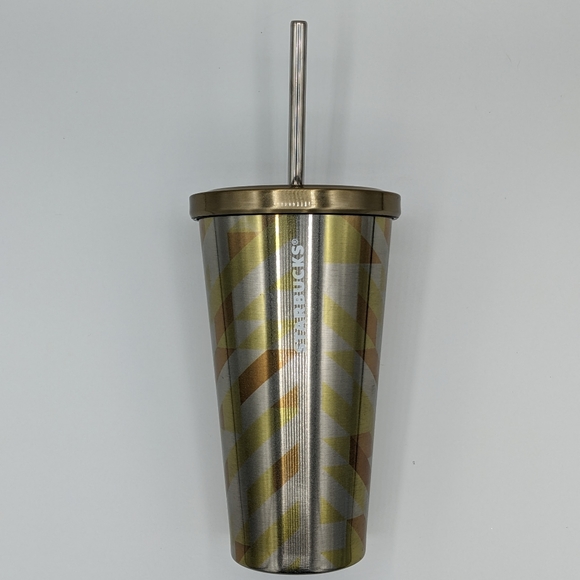 Starbucks Gold Geometric Sun Tumbler with Straw - Picture 2 of 4
